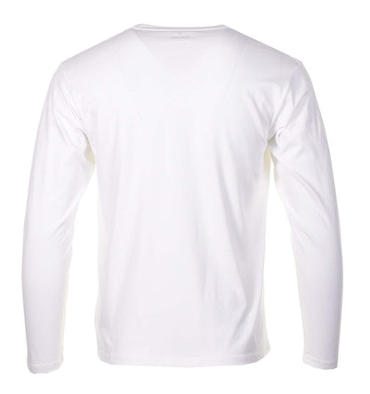 Soft Cotton Logo Long Sleeve T Shirt White