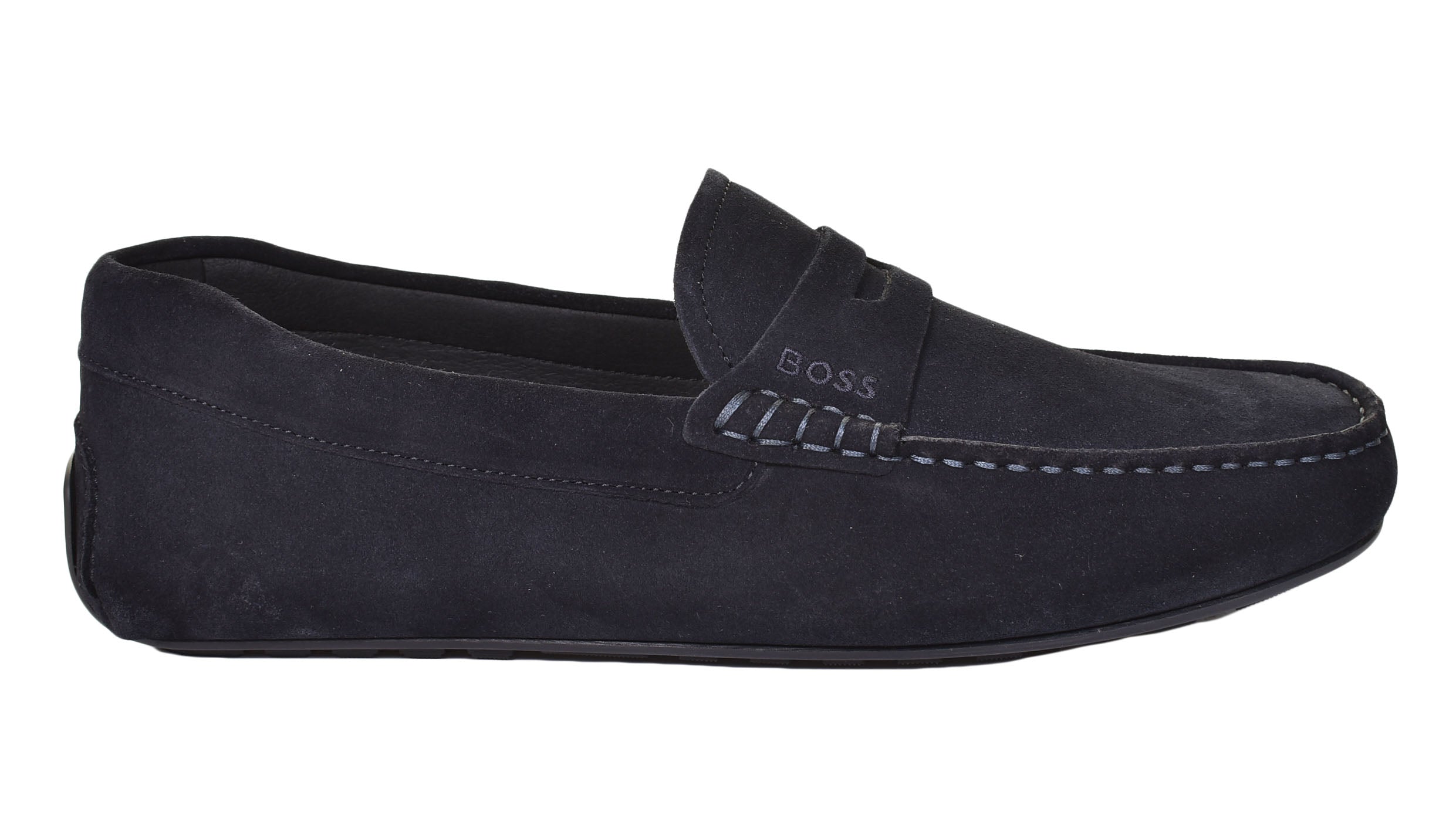 Noel Moccasin Suede Driver Shoe Dark Blue