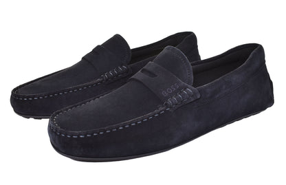 Noel Moccasin Suede Driver Shoe Dark Blue