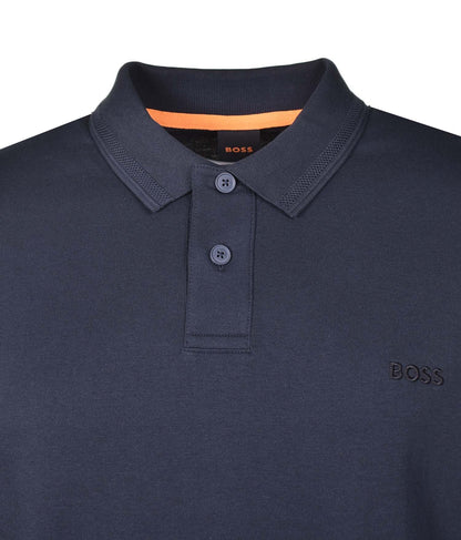 Pe Interlock Long Sleeve Polo Shirt Navy