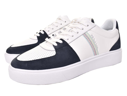 Tyne Leather Trainers White Navy