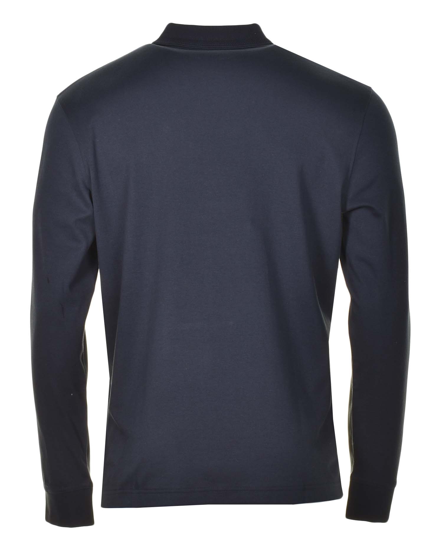 Pe Interlock Long Sleeve Polo Shirt Navy