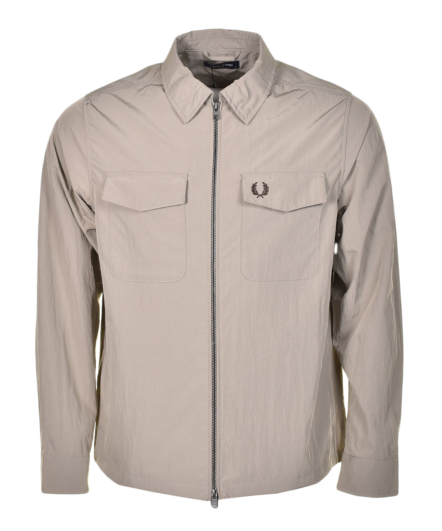 Zip Through Overshirt Warm Grey