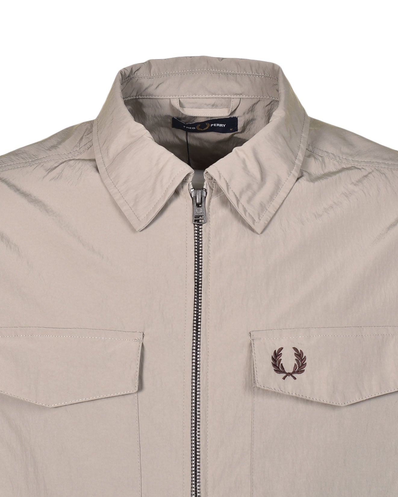 Zip Through Overshirt Warm Grey