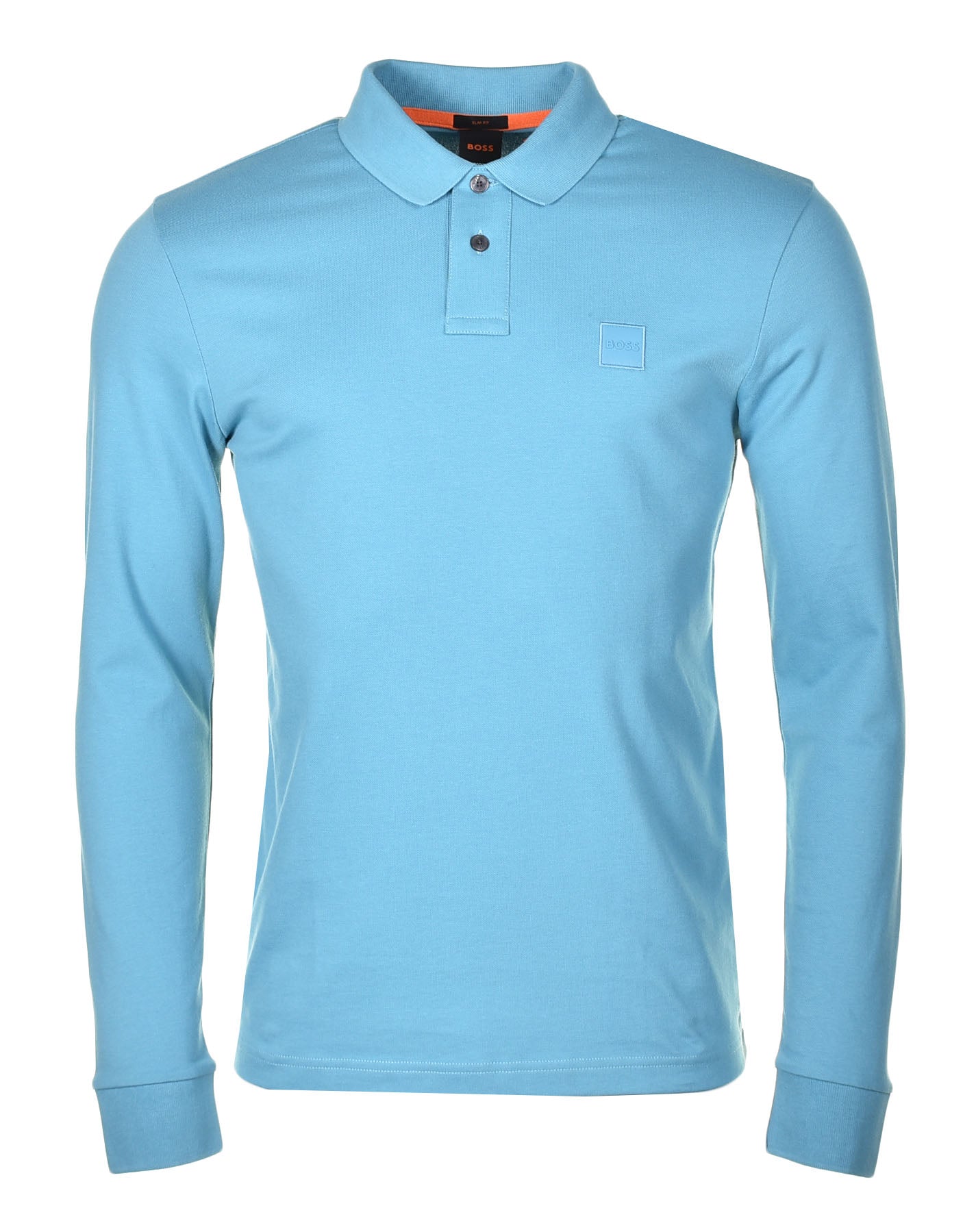 Passerby Long Sleeve Polo Shirt Open Blue