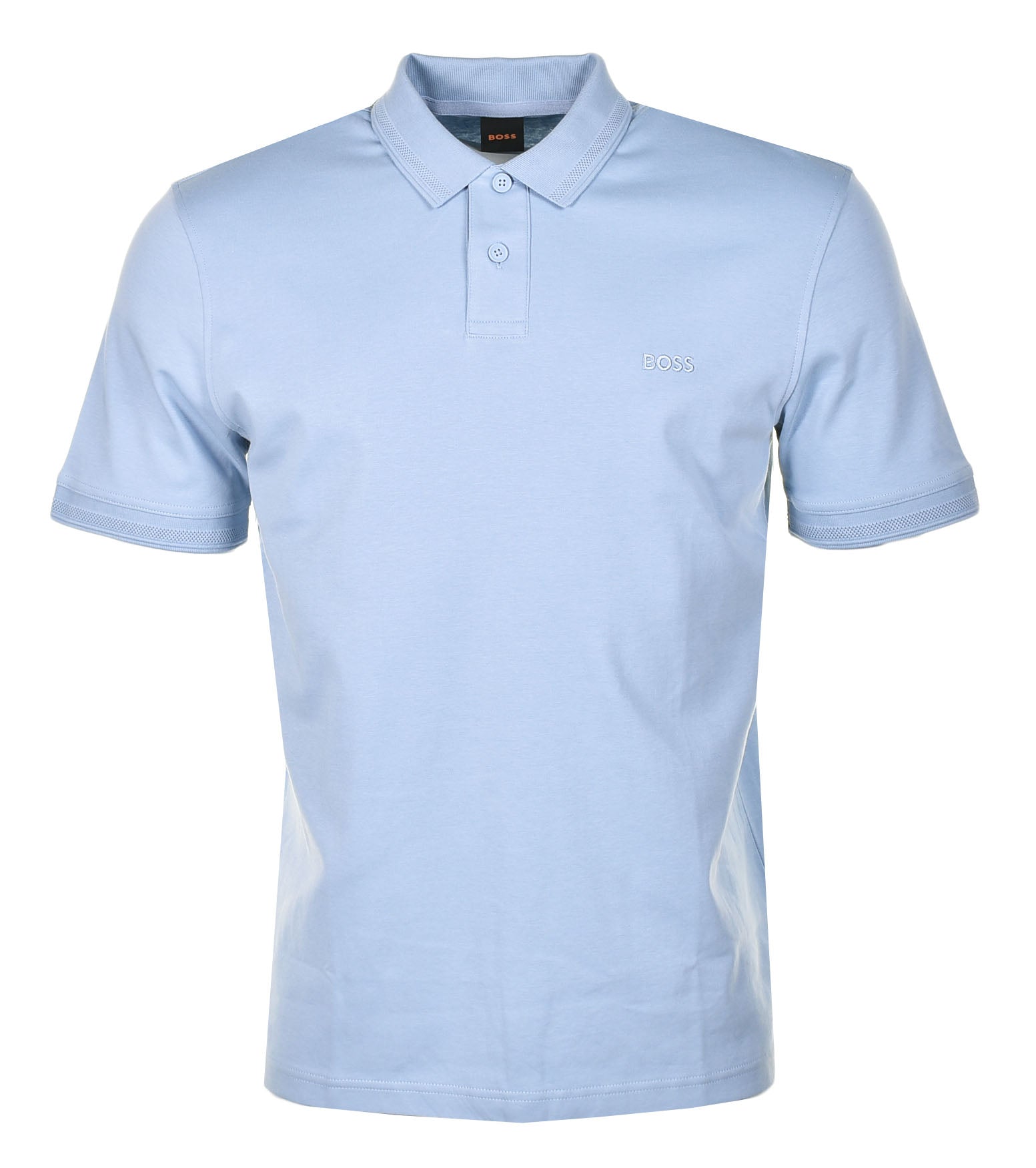Pe Interlock Short Sleeve Polo Shirt Open Blue