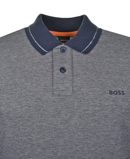 PeOxford Short Sleeve Polo Shirt Dark Blue