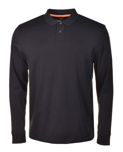 Pe Interlock Long Sleeve Polo Shirt Black