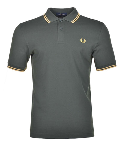 Short Sleeve Twin Tipped Polo Shirt Court Green Honeycomb