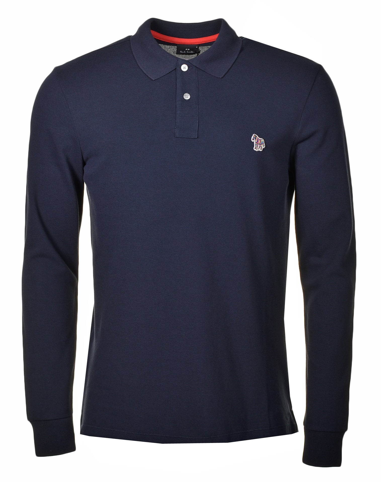 Regular Fit Long Sleeve Zebra Polo Shirt Dark Navy