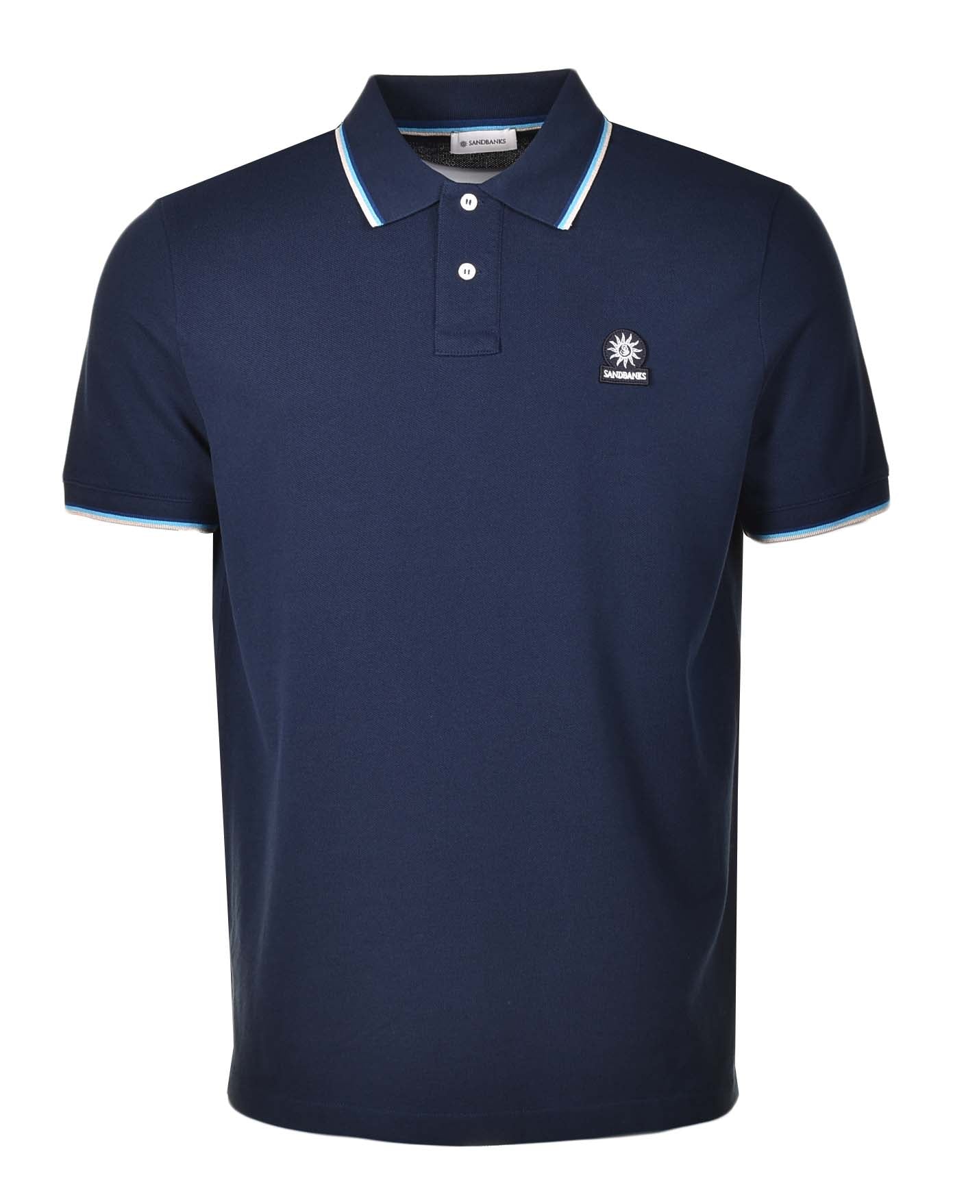 Short Sleeve Tipped Polo Shirt Navy