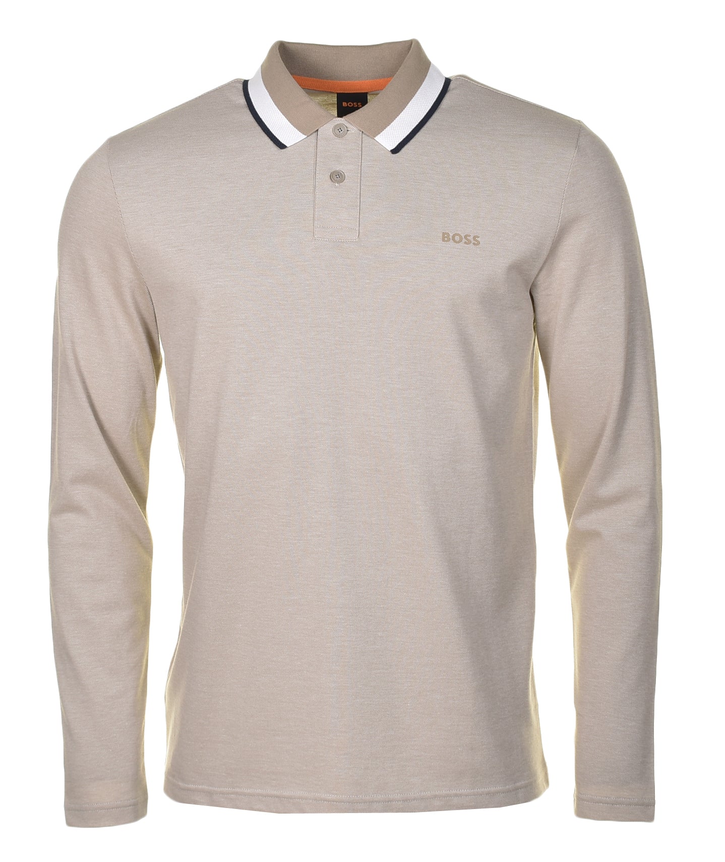 PeOxford Long Sleeve Polo Shirt Beige