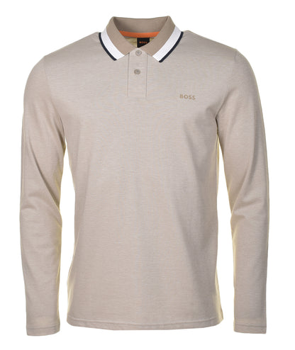 PeOxford Long Sleeve Polo Shirt Beige