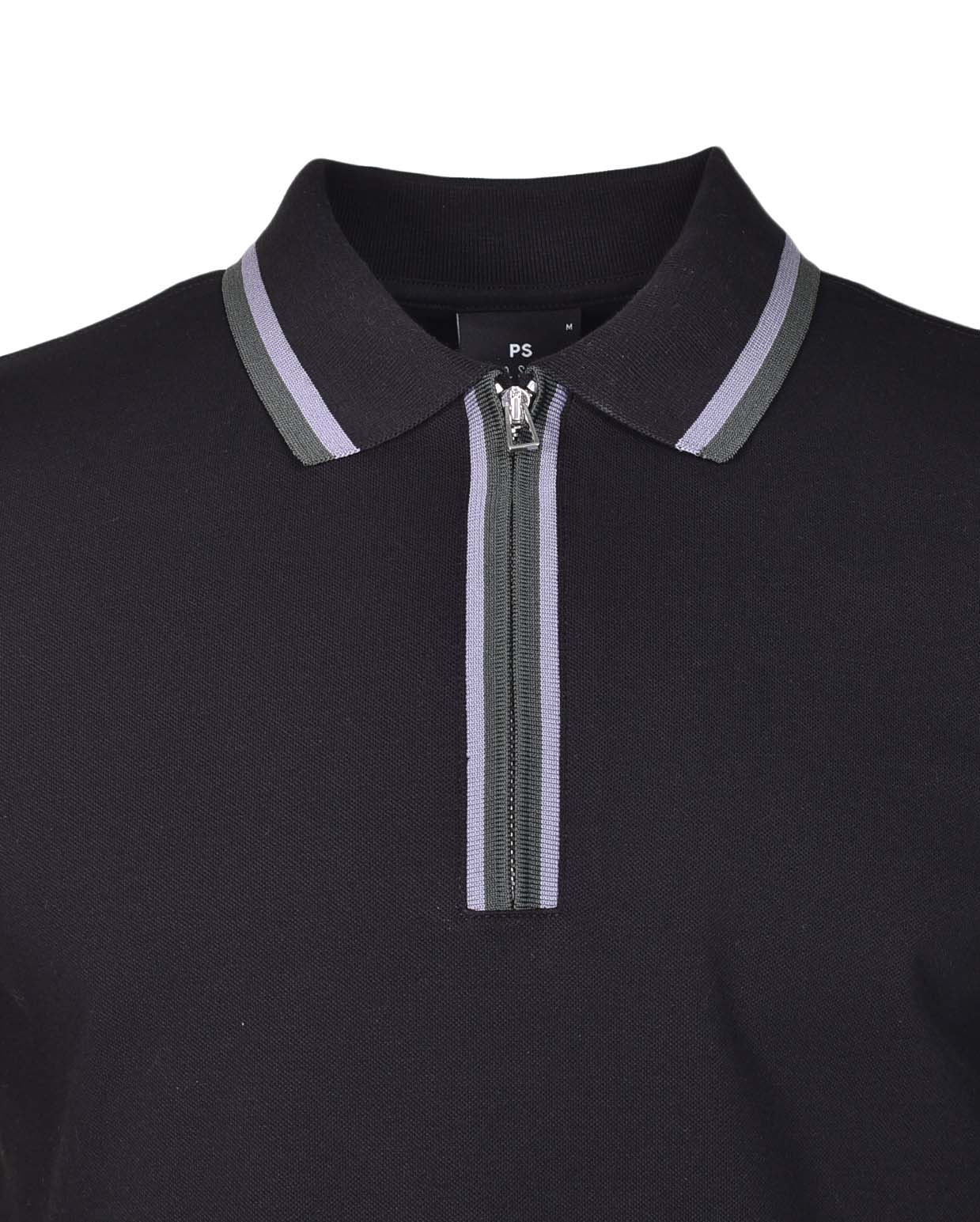 Regular Fit Short Sleeve Zip Polo Shirt Black