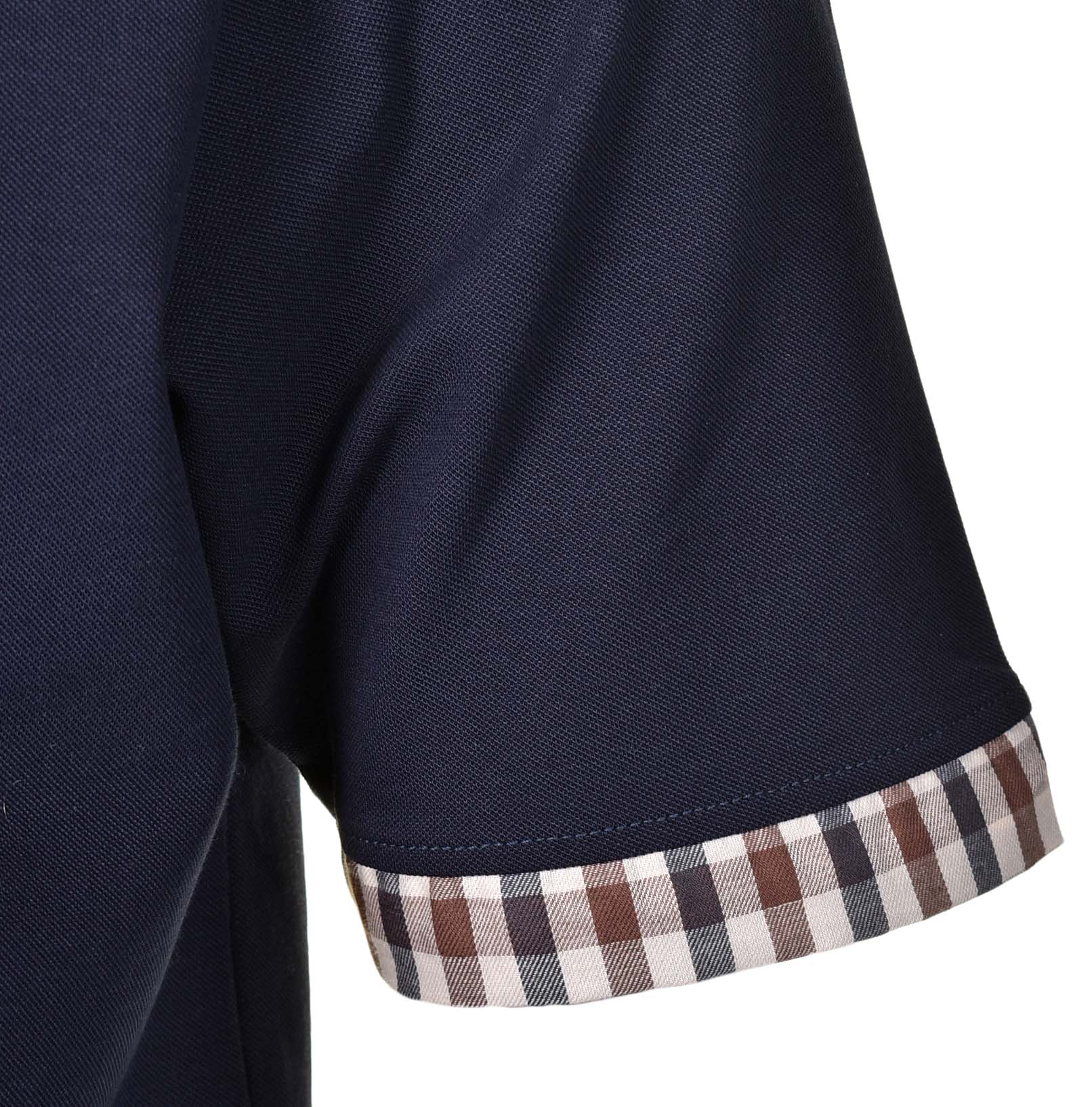 Active Club Check Sleeve Detail Polo Shirt Navy