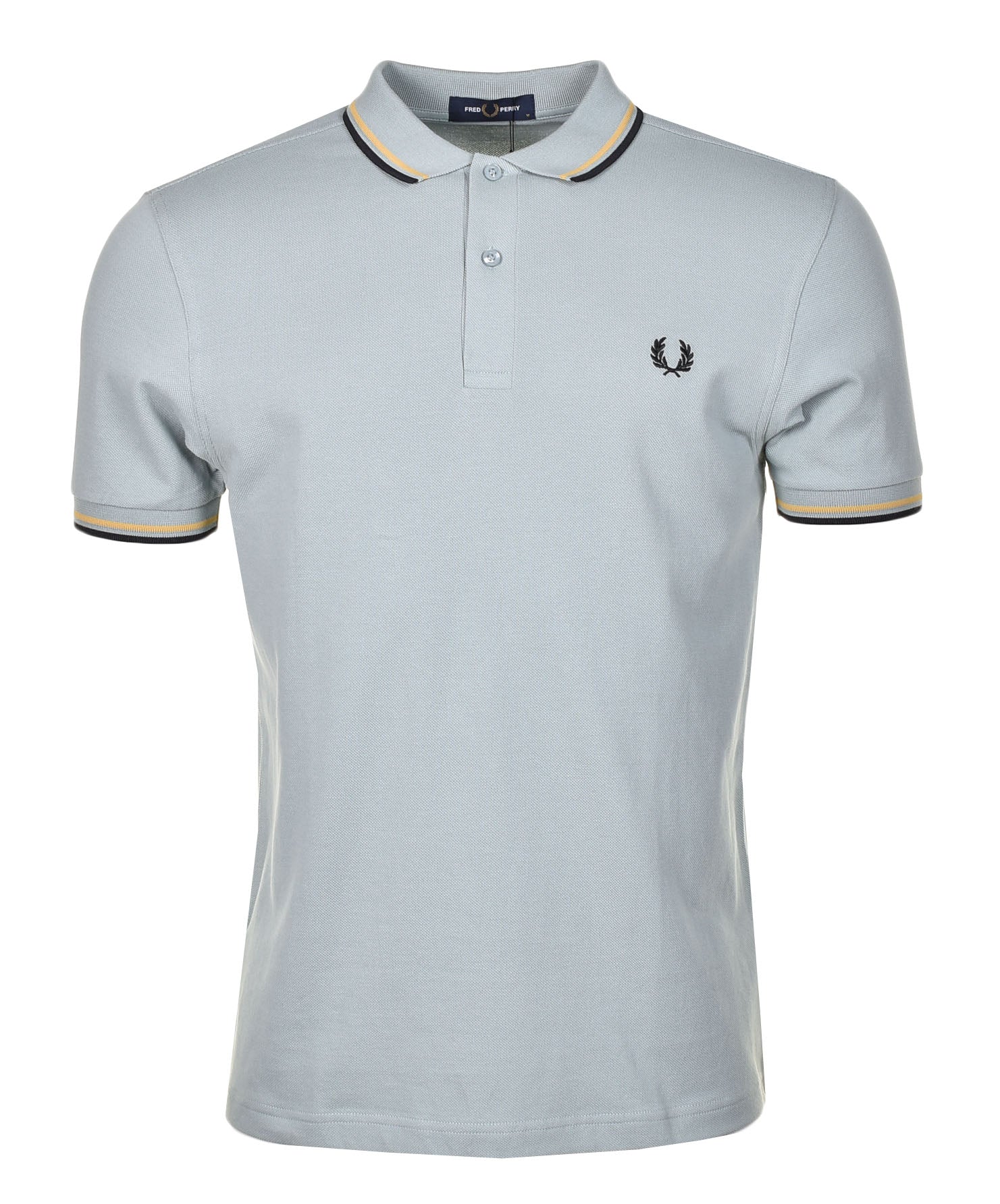 Short Sleeve Twin Tipped Polo Shirt Silver Blue Black
