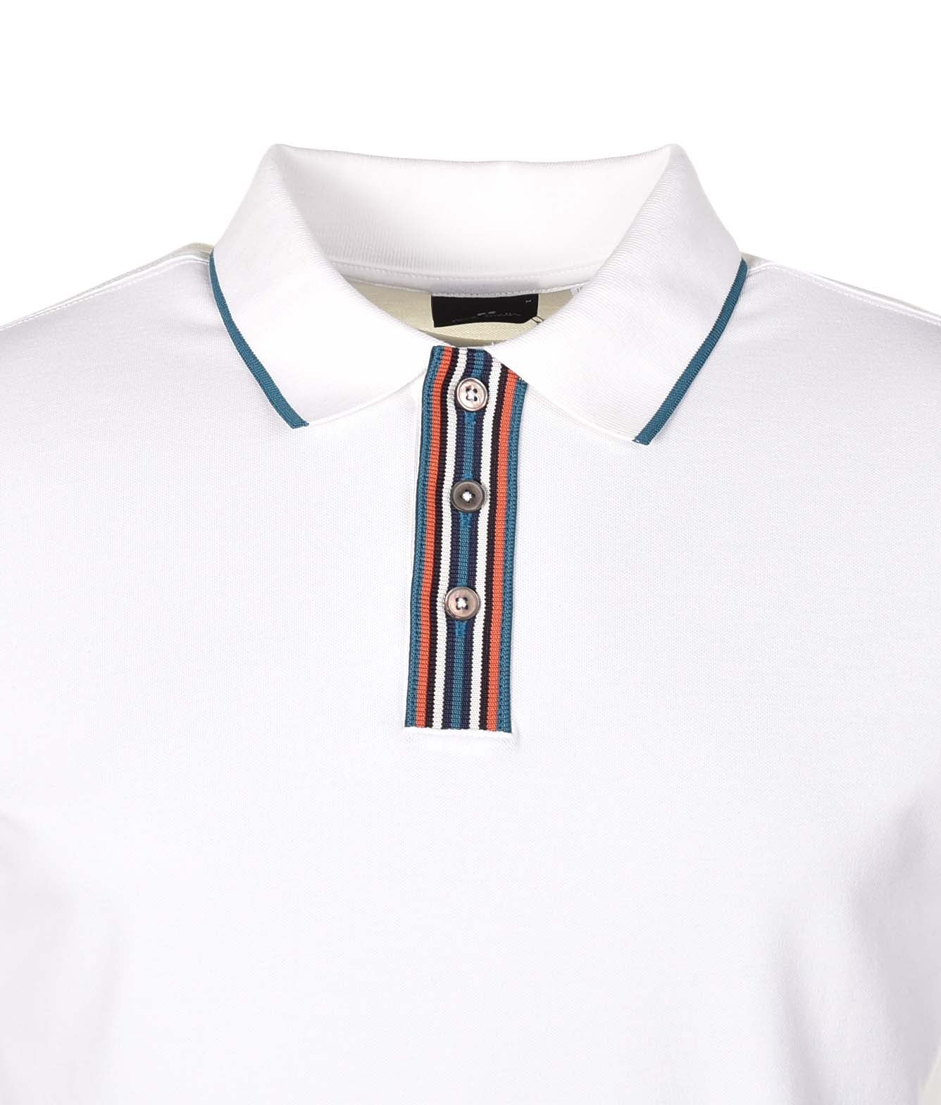 Regular Fit SS Stripe Placket Polo Shirt Off White