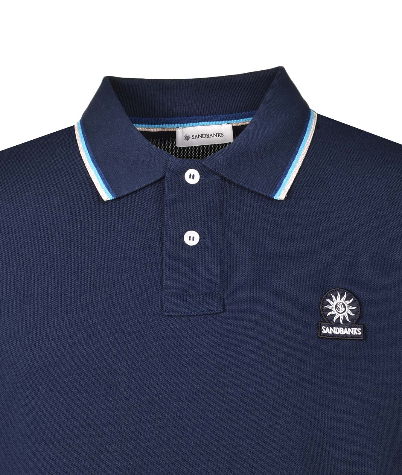 Short Sleeve Tipped Polo Shirt Navy