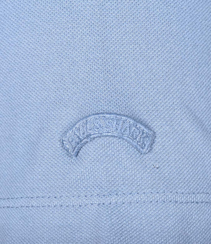 Short Sleeve Tonal Moon Logo Polo Shirt Blue