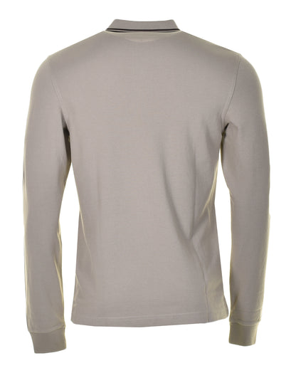 Long Sleeve Twin Tipped Polo Shirt Warm Grey Brick