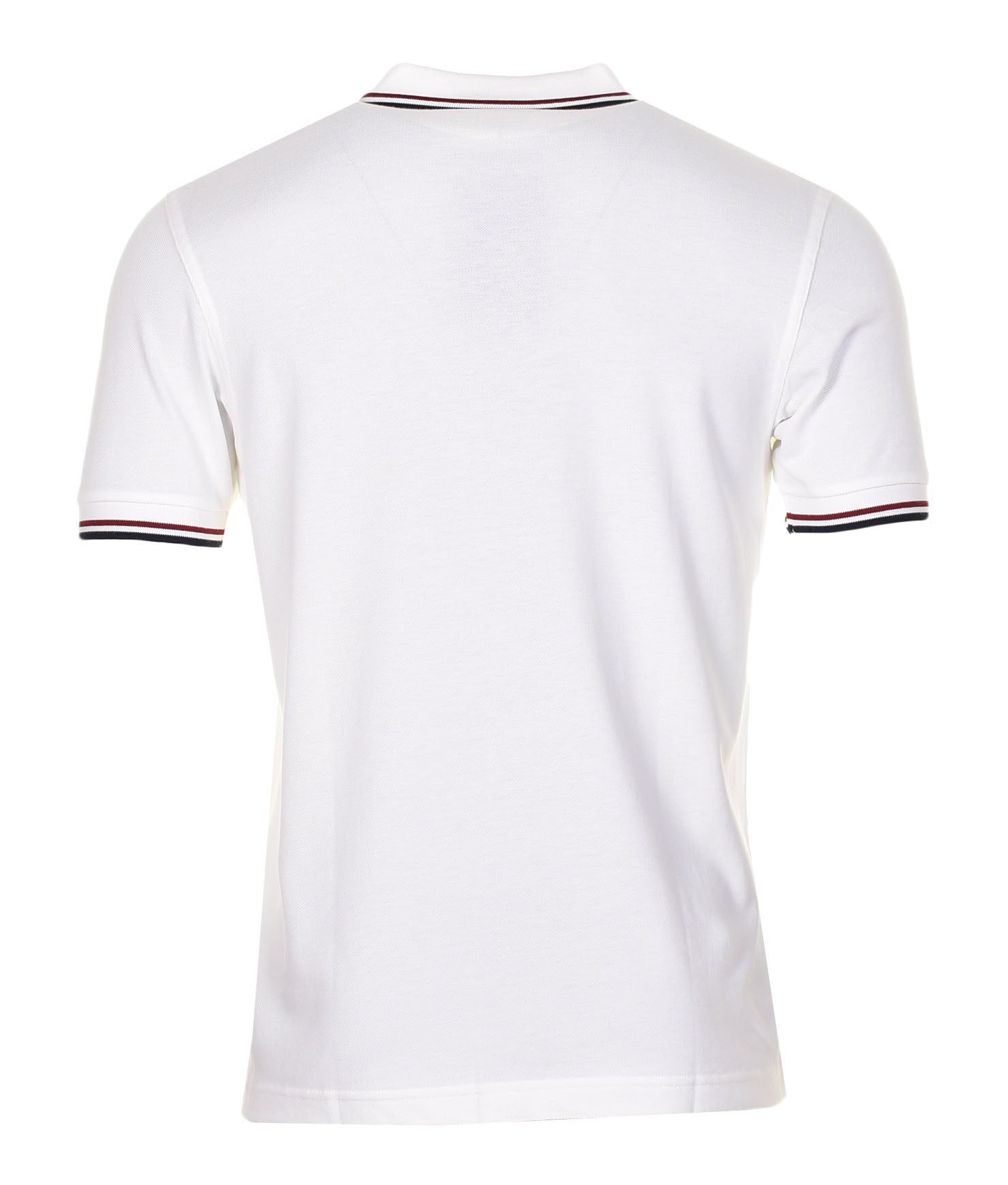 Short Sleeve Twin Tipped Polo Shirt Snow White Red