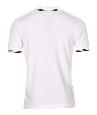 Short Sleeve Twin Tipped Polo Shirt Snow White Red