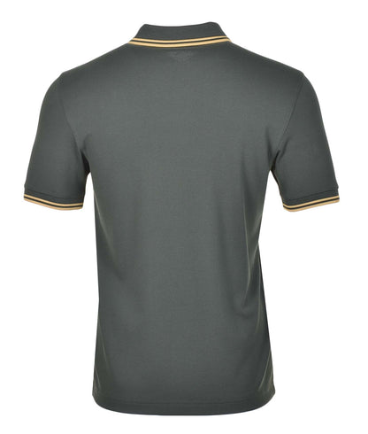 Short Sleeve Twin Tipped Polo Shirt Court Green Honeycomb