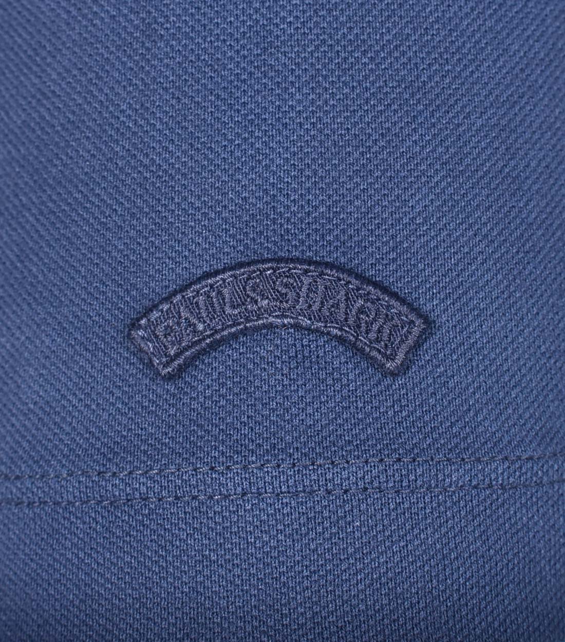 Short Sleeve Tonal Moon Logo Polo Shirt Navy