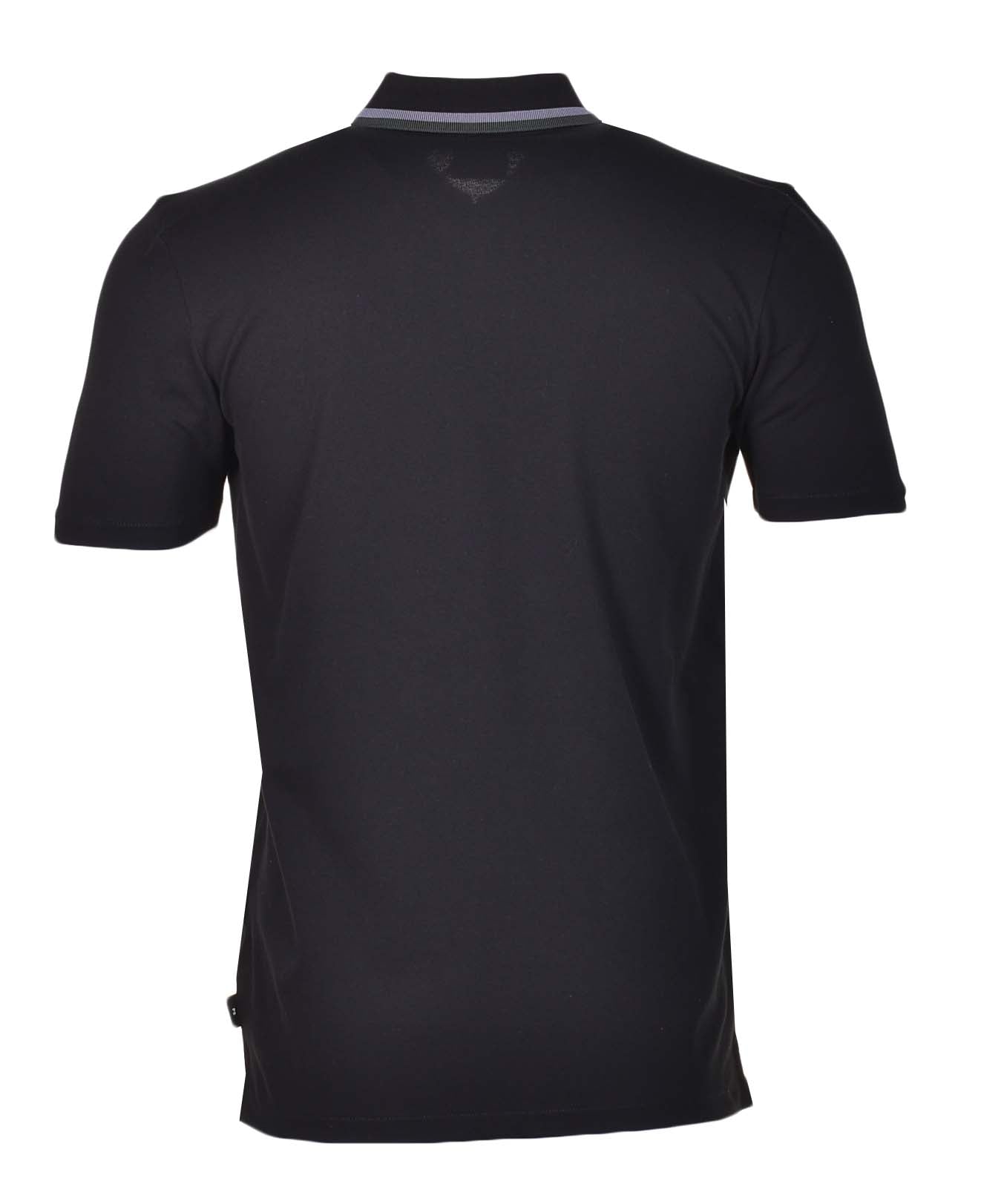 Regular Fit Short Sleeve Zip Polo Shirt Black