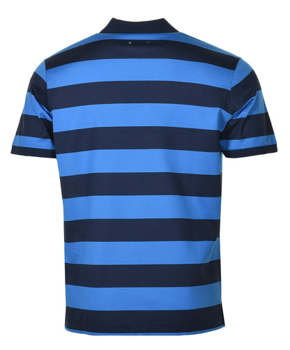 Short Sleeve Stripe Polo Shirt Bright Blue