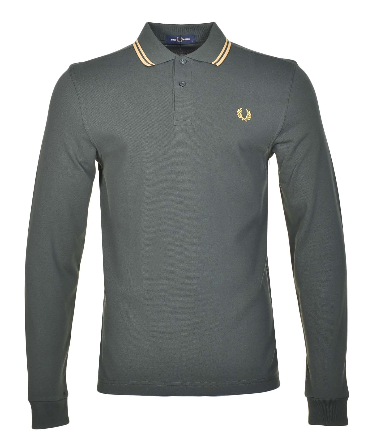 Long Sleeve Twin Tipped Polo Shirt Court Green Honeycomb