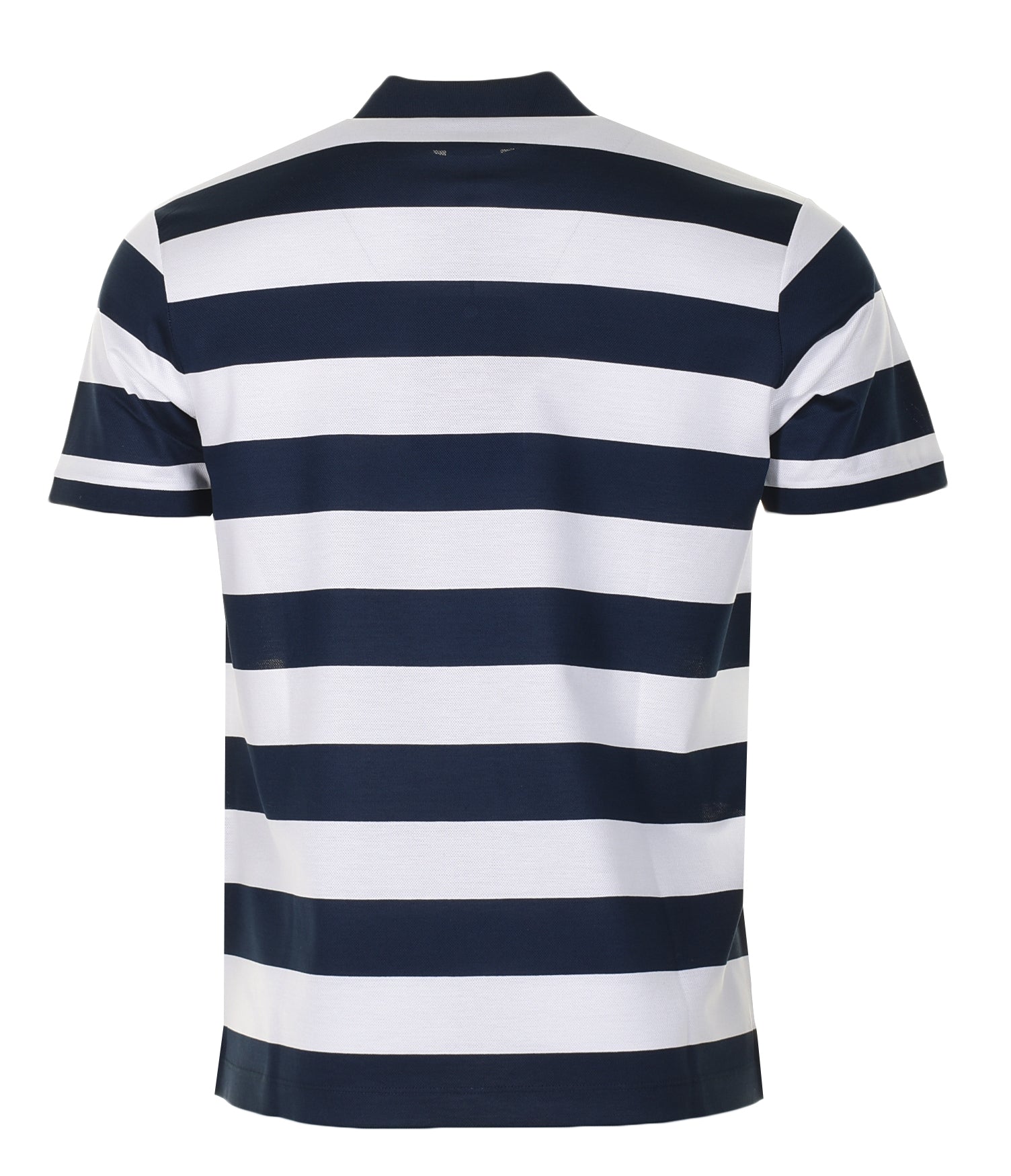 Short Sleeve Stripe Polo Shirt Navy White