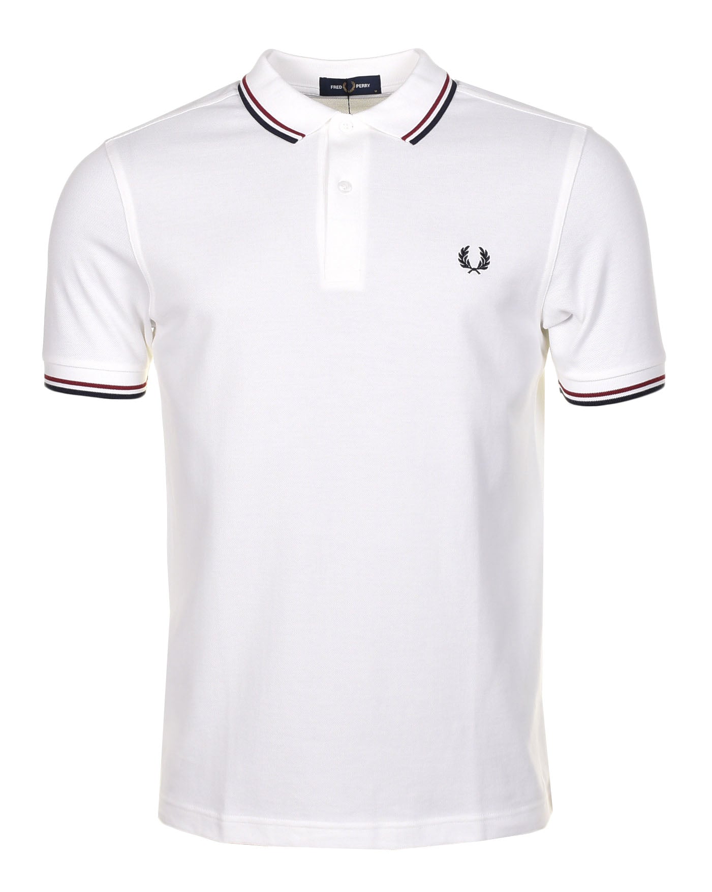 Short Sleeve Twin Tipped Polo Shirt Snow White Red