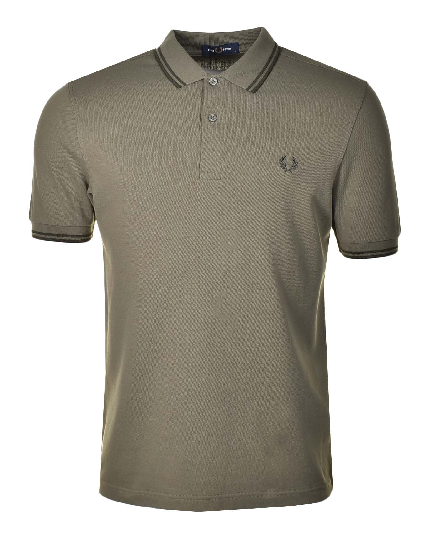 Short Sleeve Twin Tipped Polo Laurel Green Night Green