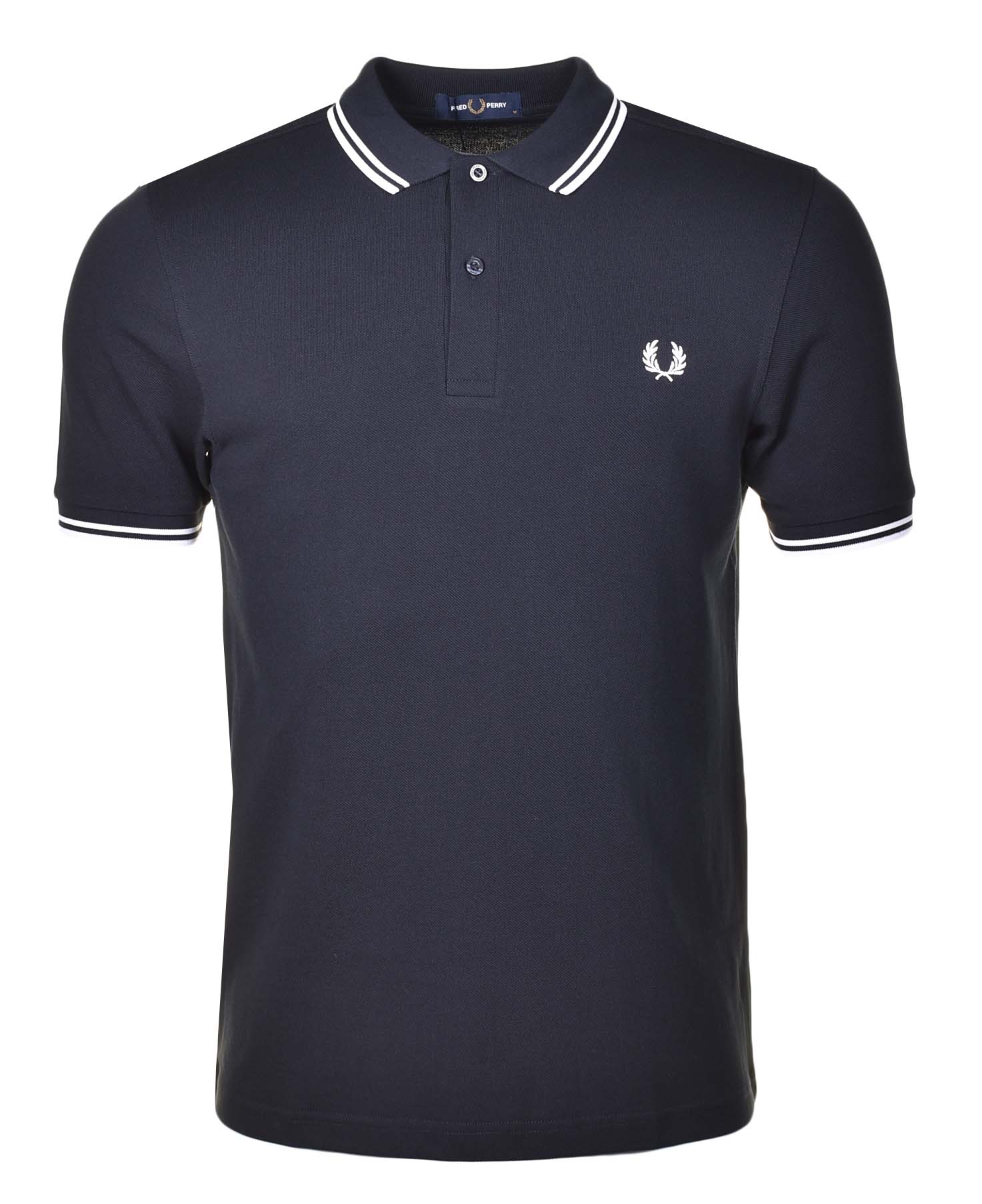 Short Sleeve Twin Tipped Polo Navy White