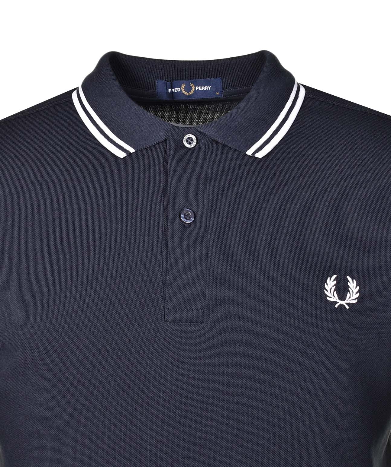 Short Sleeve Twin Tipped Polo Navy White