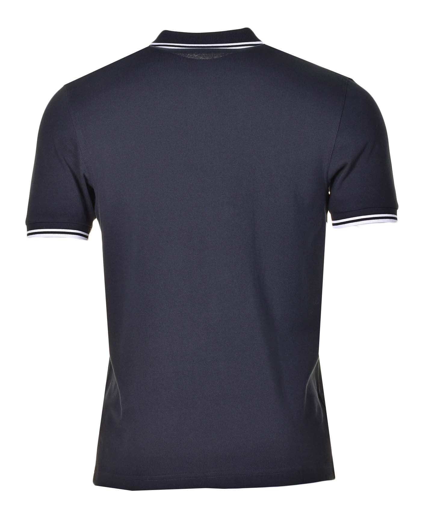 Short Sleeve Twin Tipped Polo Navy White