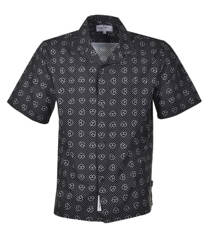 Short Sleeve Furoshiki Print Shirt Black