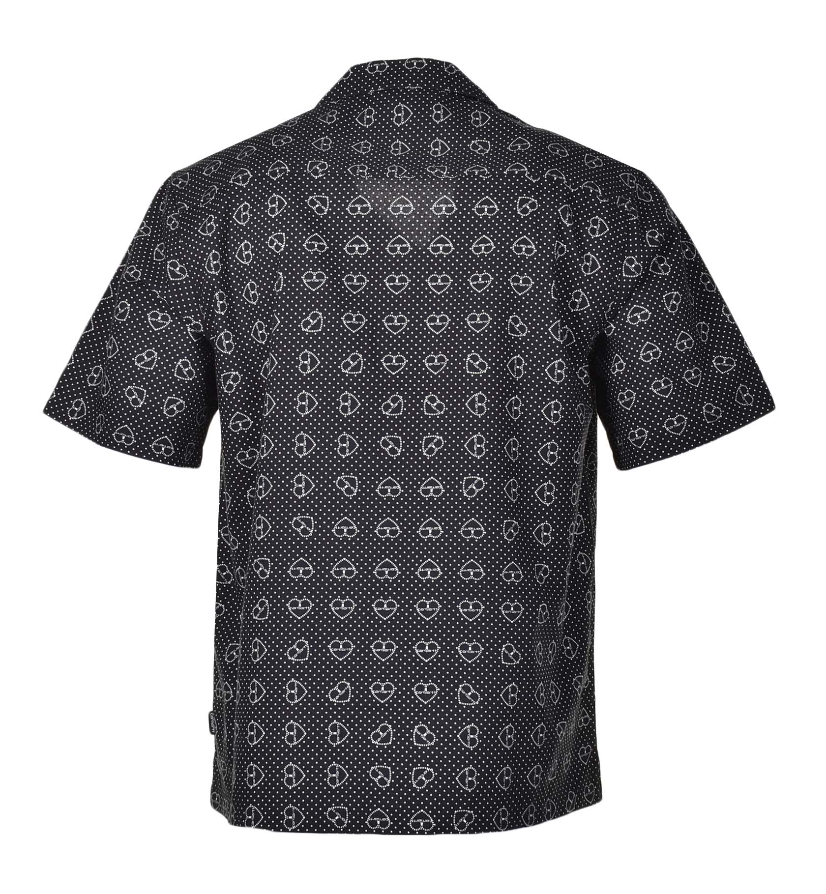 Short Sleeve Furoshiki Print Shirt Black