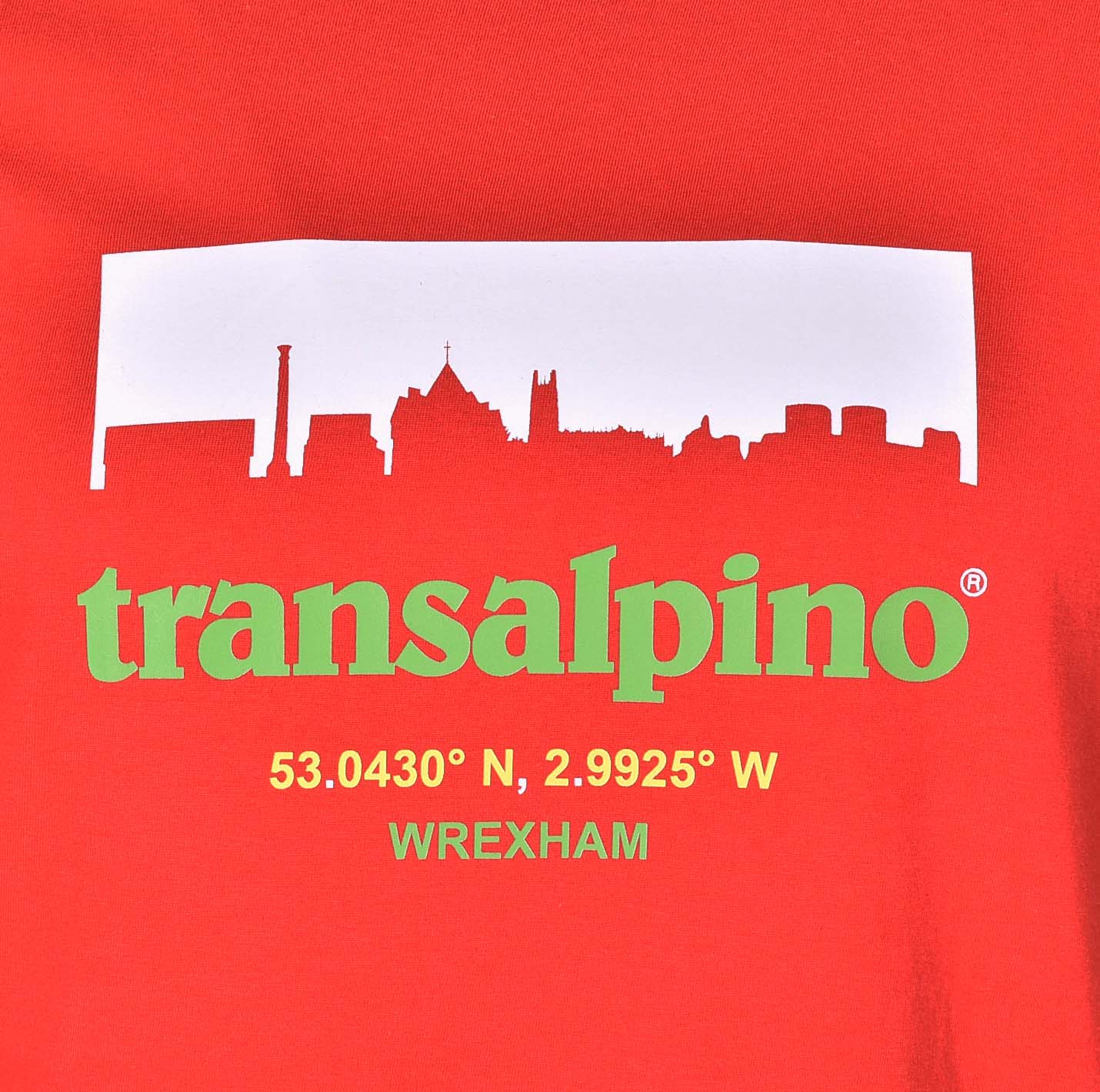 Wrexham Skyline T Shirt Red