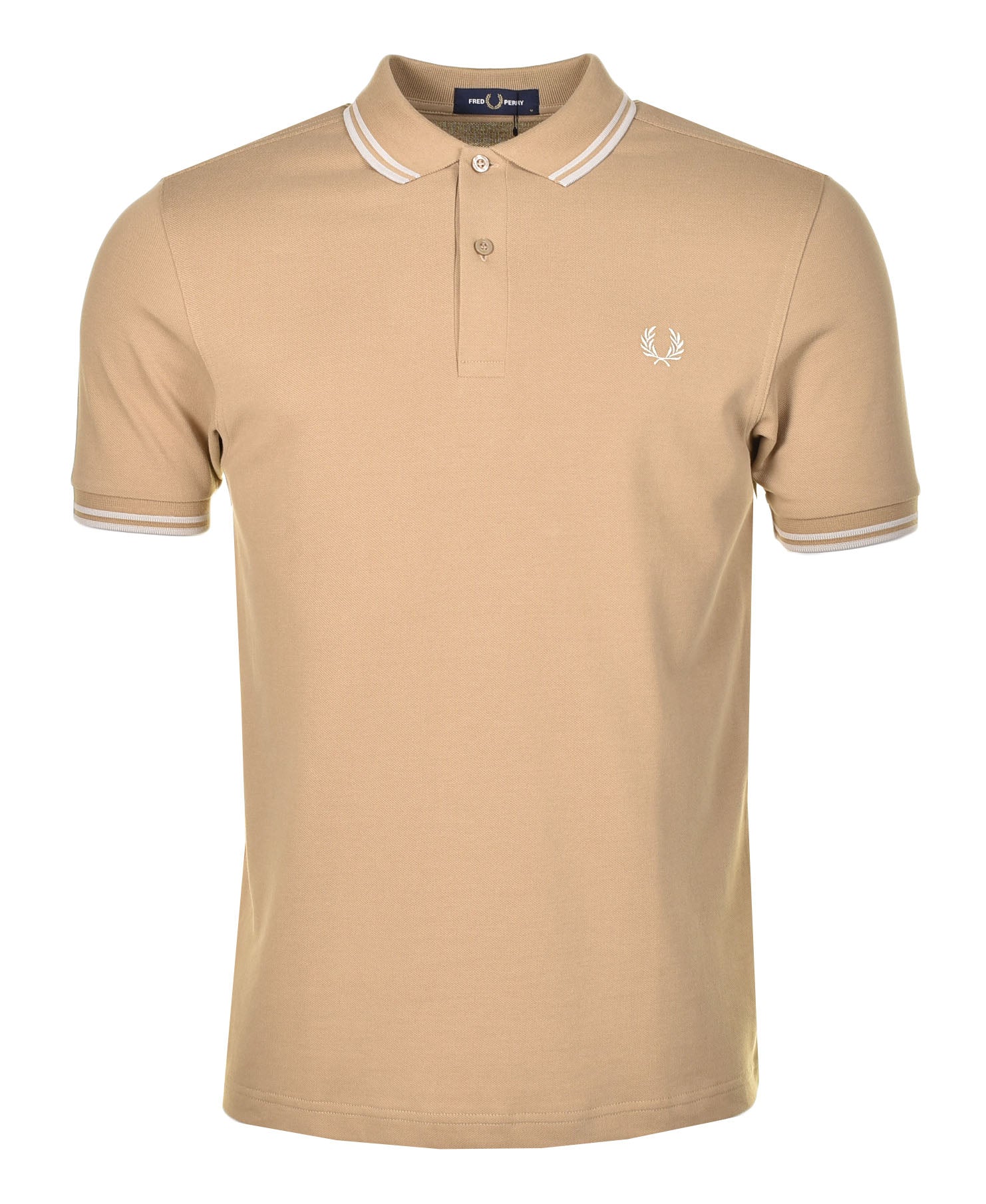 Short Sleeve Twin Tipped Polo Shirt Warmstone/ Oatmeal