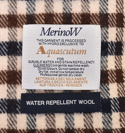 Aquascutum water repellent wool label on scarf