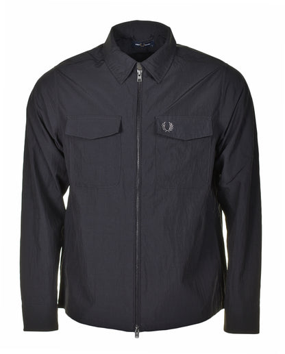 Zip Through Overshirt Black