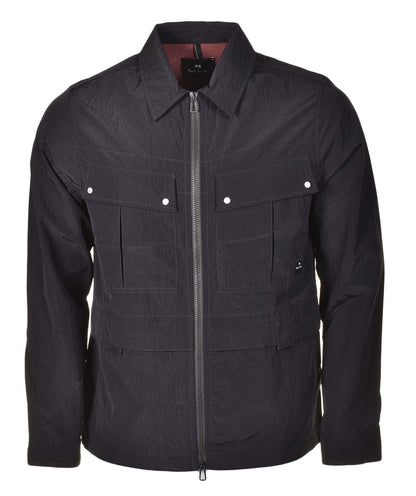 Unlined Overshirt Jacket Black