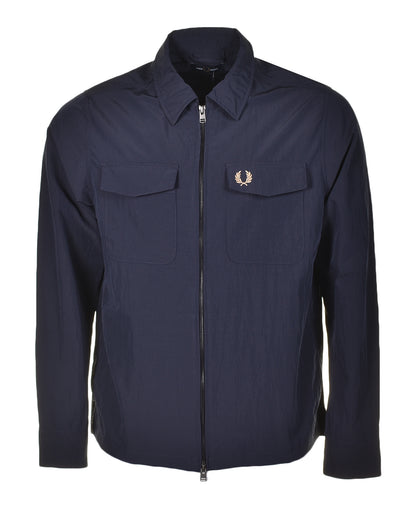 Zip Through Overshirt Navy