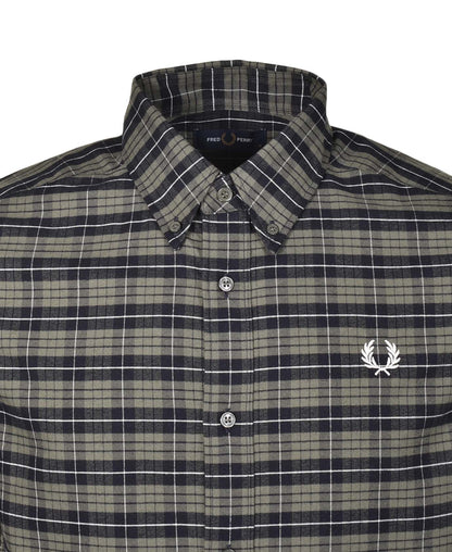 Long Sleeve Brushed Oxford Tartan Shirt Laurel Wreath Green