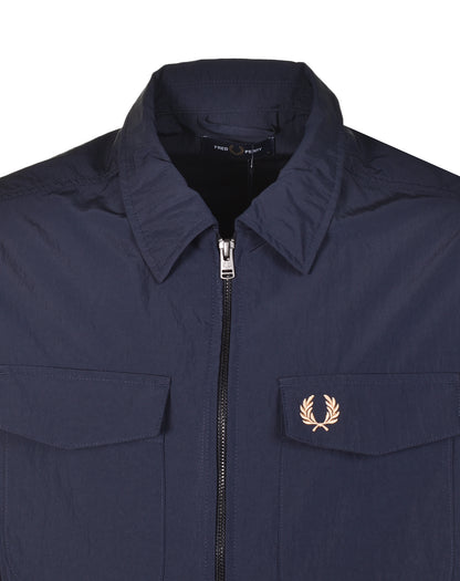 Zip Through Overshirt Navy