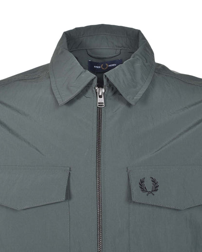 Zip Through Overshirt Court Green