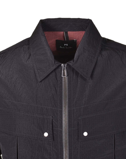 Unlined Overshirt Jacket Black