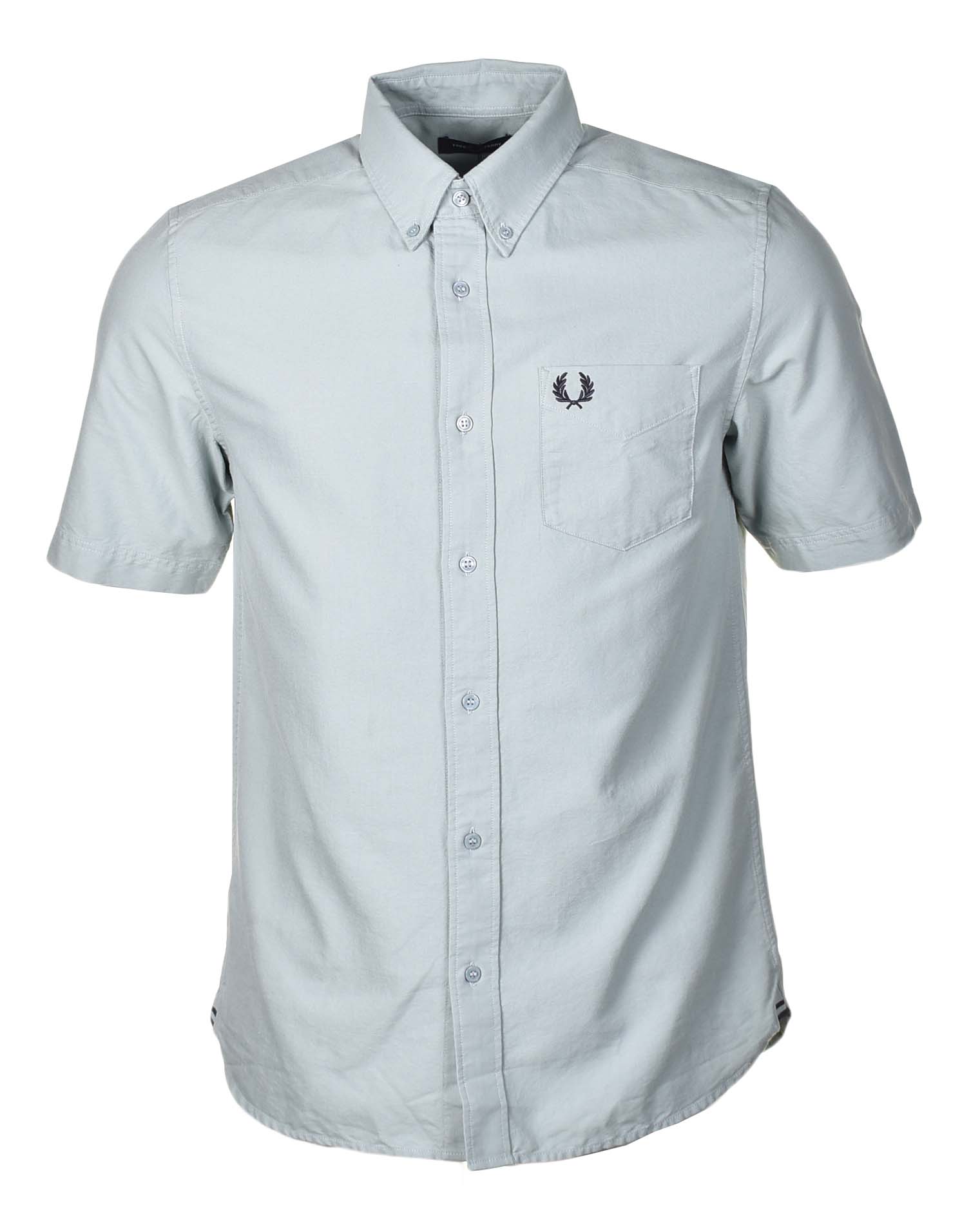 Short Sleeve Oxford Shirt Silver Blue